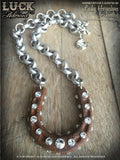1612 Lucky Horseshoe necklace, horseshoe necklace, good luck necklace, lucky necklace, silver, big, chunky, bold and badass