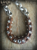 1612 Lucky Horseshoe necklace, horseshoe necklace, good luck necklace, lucky necklace, silver, big, chunky, bold and badass