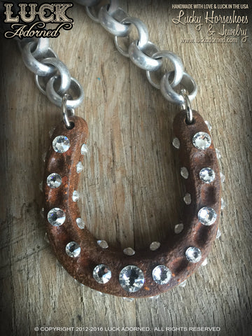 1612 Lucky Horseshoe necklace, horseshoe necklace, good luck necklace, lucky necklace, silver, big, chunky, bold and badass