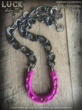 Lucky Horseshoe necklace, horseshoe necklace, good luck, jewelry, lucky jewelry, necklace, big, chunky, bold & badass, jewelry