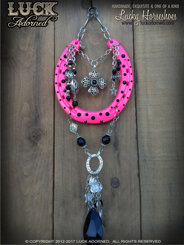 BETSEY - Hot Pink, Rock n Roll Lucky Horseshoe