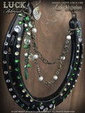 Emerald Isle is a deep, dark, metallic green horseshoe that looks almost black until the light hits it. Then you see the green shimmer!